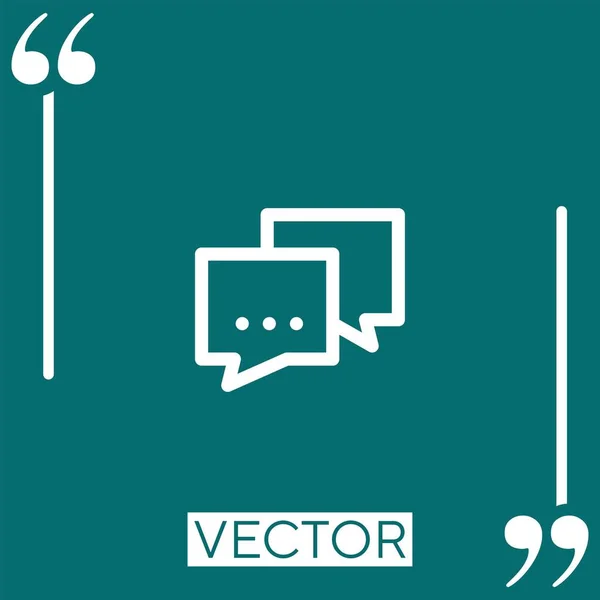 Icono Del Vector Burbuja Chat Icono Lineal Línea Carrera Editable — Vector de stock