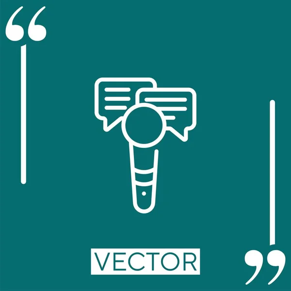 Entrevista Vector Icono Icono Lineal Línea Carrera Editable — Vector de stock