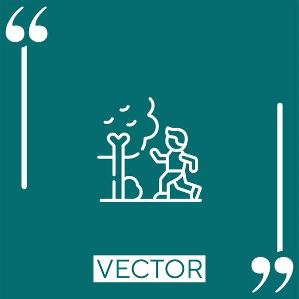Jogging Icône Vectorielle Icône Linéaire Ligne Course Modifiable — Image vectorielle