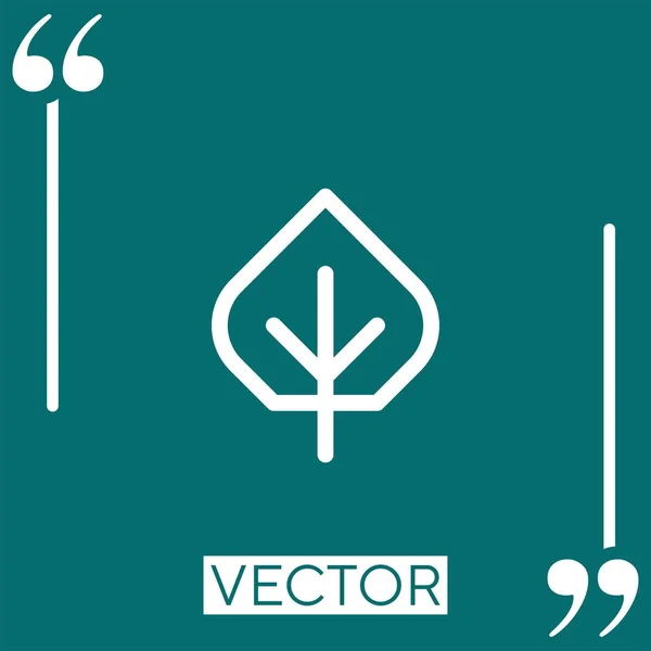 Icono Vector Hoja Icono Lineal Línea Carrera Editable — Vector de stock