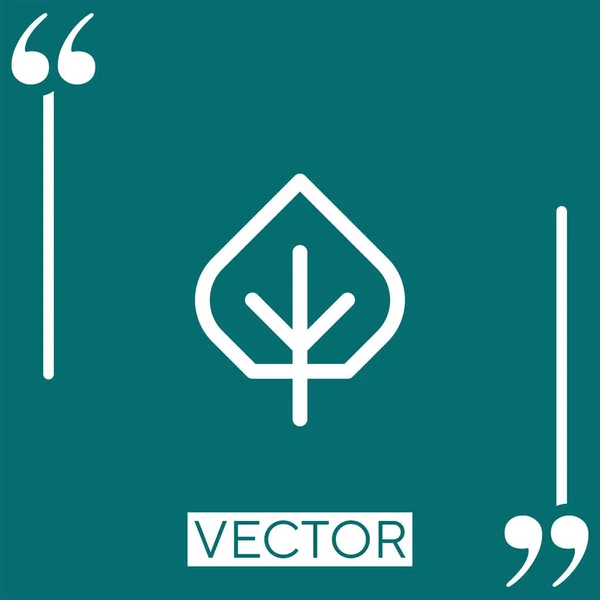 Ícone Vetor Folha Ícone Linear Linha Curso Editável — Vetor de Stock