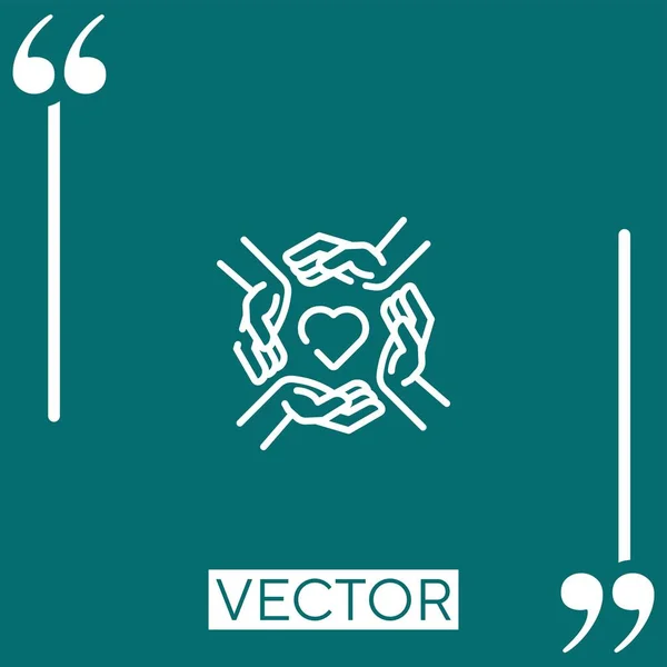 Love Vector Icon Icono Lineal Línea Carrera Editable — Vector de stock