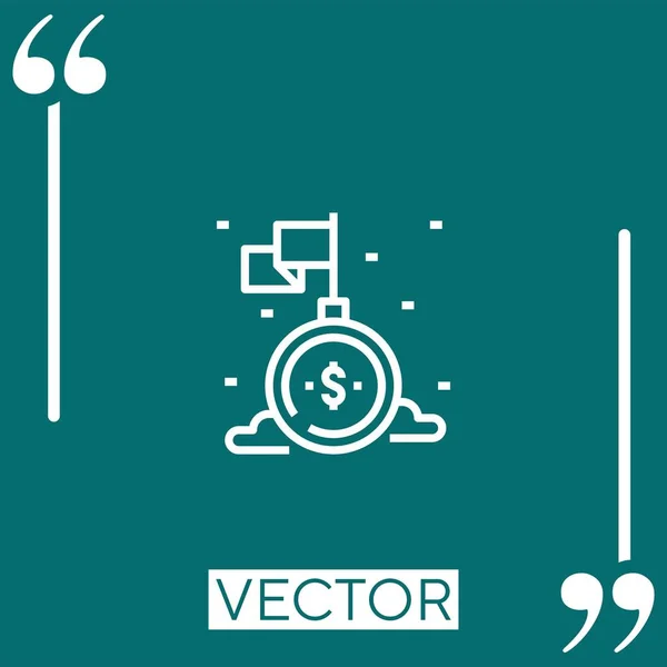 Ícone Vetor Missão Ícone Linear Linha Curso Editável — Vetor de Stock