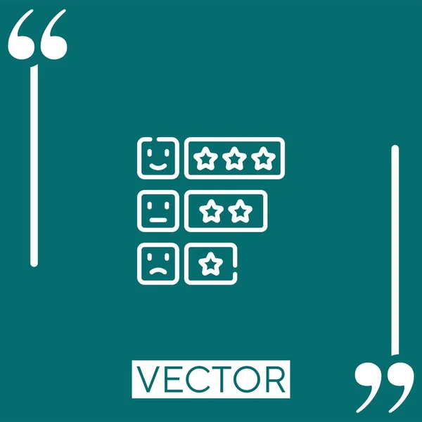 Minősítő Vektor Ikon Lineáris Ikon Szerkeszthető Vonal — Stock Vector