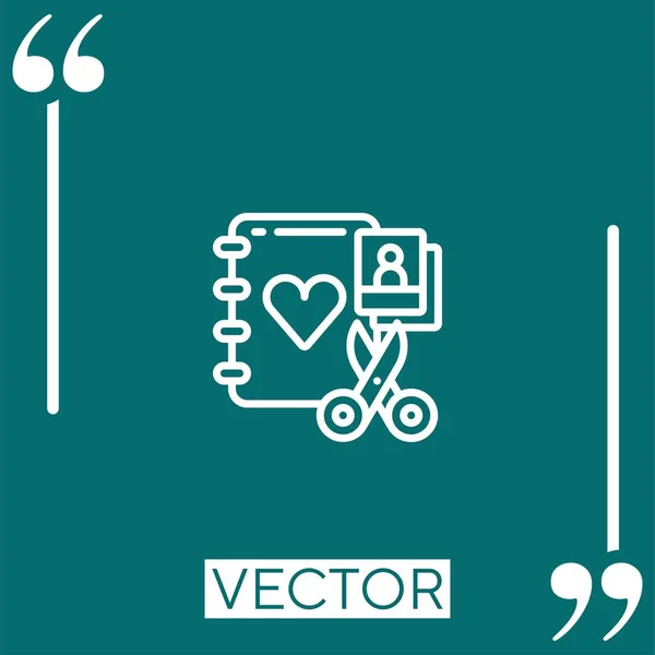Scrapbook Vector Icon Icono Lineal Línea Carrera Editable — Archivo Imágenes Vectoriales