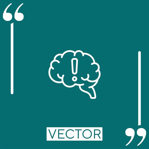 Ícone Vetor Cerebral Ícone Linear Linha Curso Editável —  Vetores de Stock