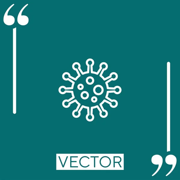 Coronavirus Vektorsymbol Lineares Symbol Editierbare Strichlinie — Stockvektor