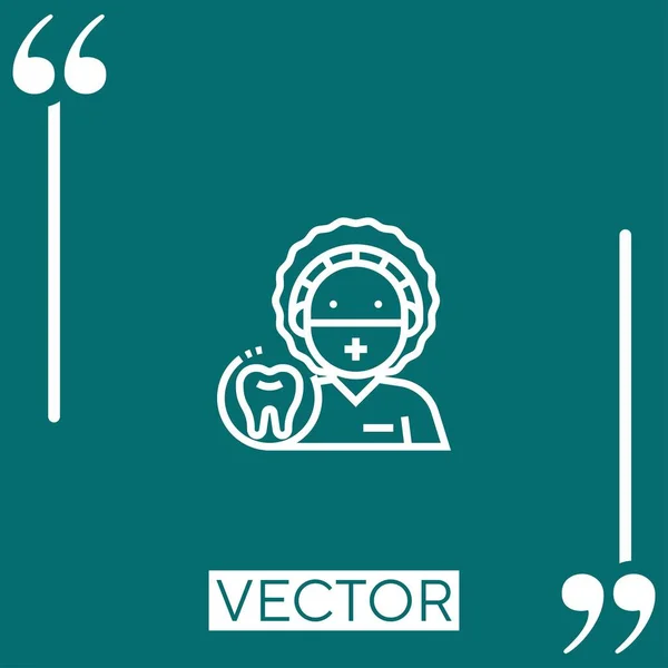 Icône Vectorielle Dentiste Icône Linéaire Ligne Course Modifiable — Image vectorielle