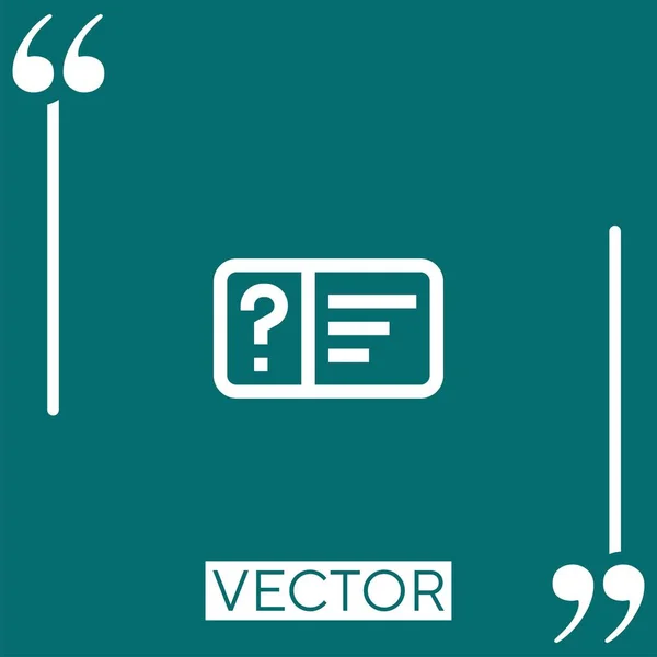 Ícone Vetor Faq Ícone Linear Linha Curso Editável — Vetor de Stock