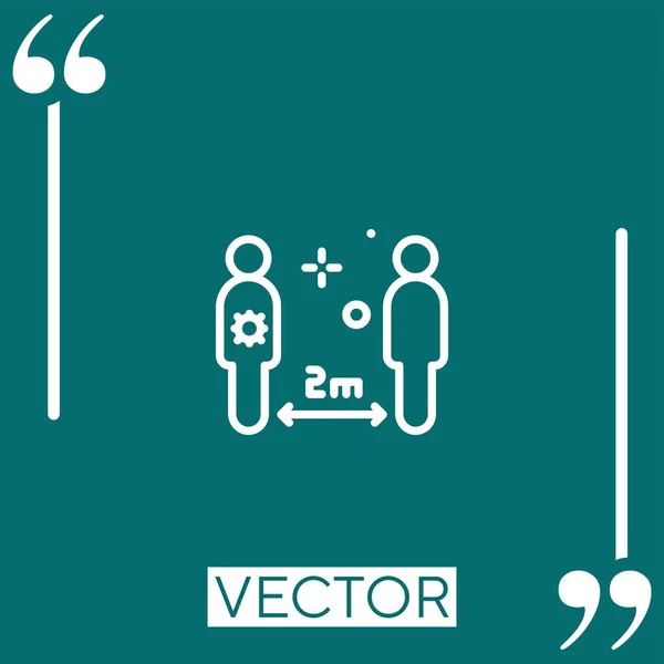 Mantener Distancia Vector Icono Icono Lineal Línea Carrera Editable — Vector de stock