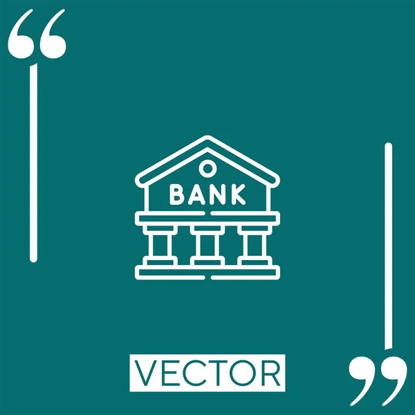 Bank Vector Icon Linear Icon Editable Stroke Line — Stock Vector