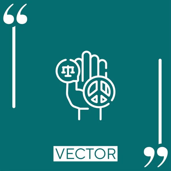 Movimiento Derecho Civil Icono Vector Icono Lineal Línea Carrera Editable — Vector de stock