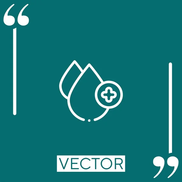 Drop Vektorsymbol Lineares Symbol Editierbare Strichlinie — Stockvektor