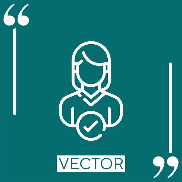 Obter Ícone Vetor Contratado Ícone Linear Linha Curso Editável — Vetor de Stock