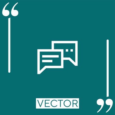 Sohbet kutusu vektör simgesi doğrusal simgesi. Düzenlenebilir vuruş çizgisi