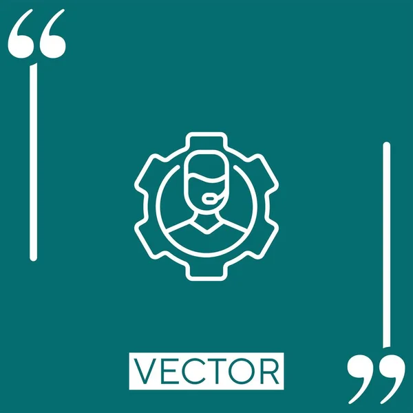 Call Center Agent Vektor Symbol Lineares Symbol Editierbare Strichlinie — Stockvektor