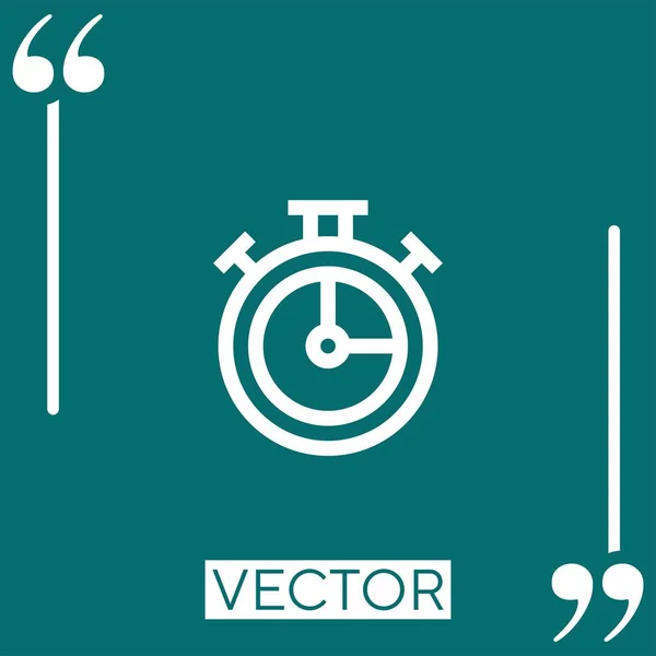 Ícone Vetorial Cronômetro Ícone Linear Linha Curso Editável — Vetor de Stock