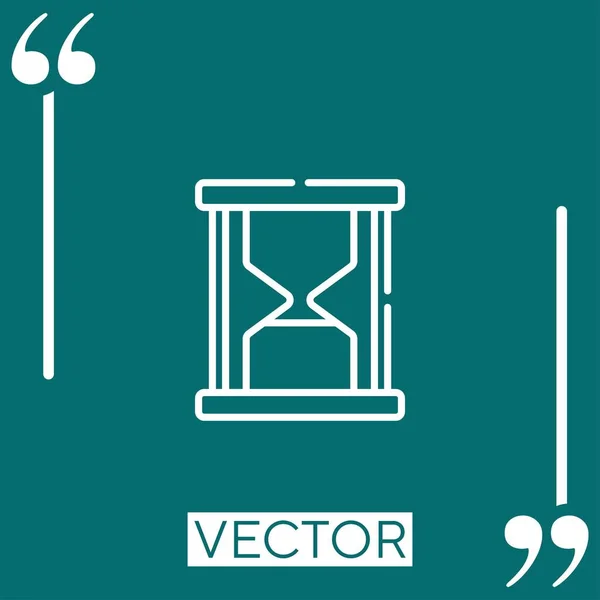 Sanduhr Vektor Symbol Lineares Symbol Editierbare Strichlinie — Stockvektor