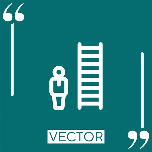 Ícone Vetor Escada Ícone Linear Linha Curso Editável — Vetor de Stock
