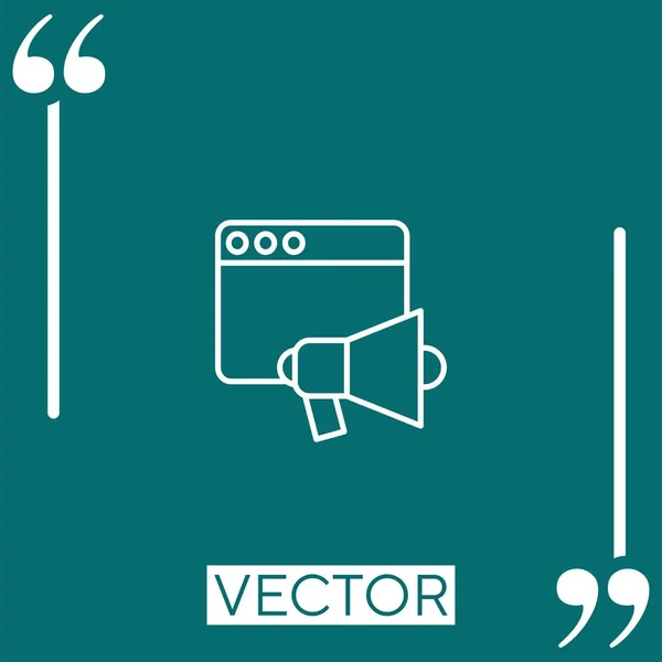 Lautsprecher Vektor Symbol Lineares Symbol Editierbare Strichlinie — Stockvektor