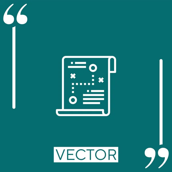 Icono Vector Estrategia Icono Lineal Línea Carrera Editable — Vector de stock