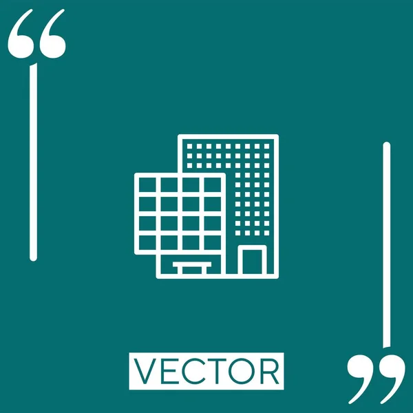 Ícone Vetor Construção Ícone Linear Linha Curso Editável — Vetor de Stock
