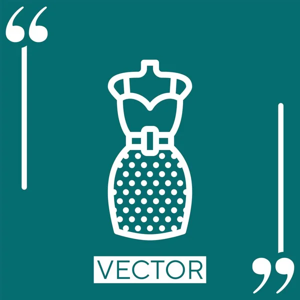 Vestido Icono Vector Icono Lineal Línea Carrera Editable — Vector de stock