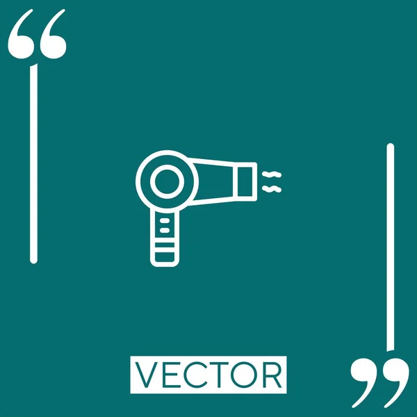 Ícone Vetor Secador Cabelo Ícone Linear Linha Curso Editável — Vetor de Stock