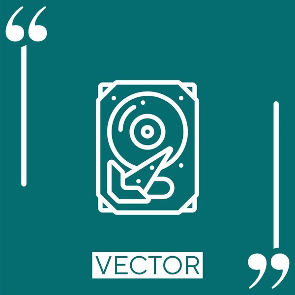 Иконка Вектора Hdd Линейная Редактируемая Линия Хода — стоковый вектор