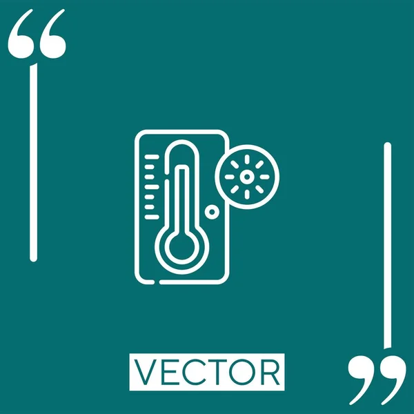 Icône Vectorielle Température Chaude Icône Linéaire Ligne Course Modifiable — Image vectorielle