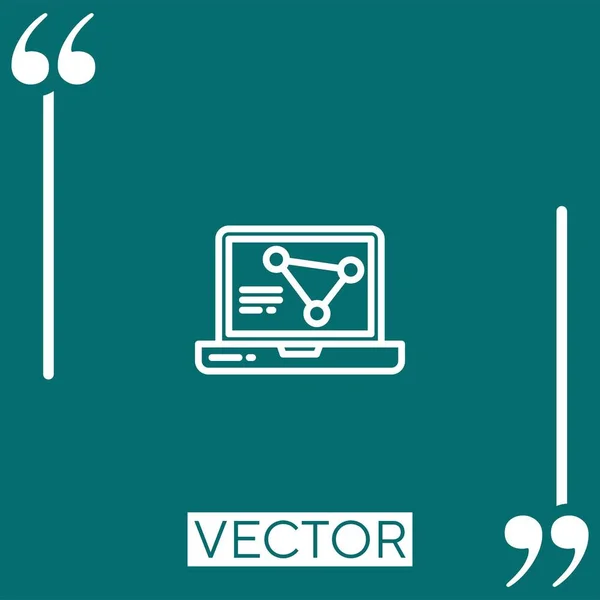 Laptop Vector Icoon Lineair Icoon Aanpasbare Slaglijn — Stockvector