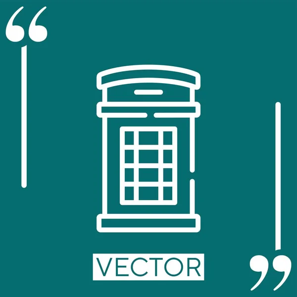 Ícone Vetor Cabine Telefone Ícone Linear Linha Curso Editável — Vetor de Stock