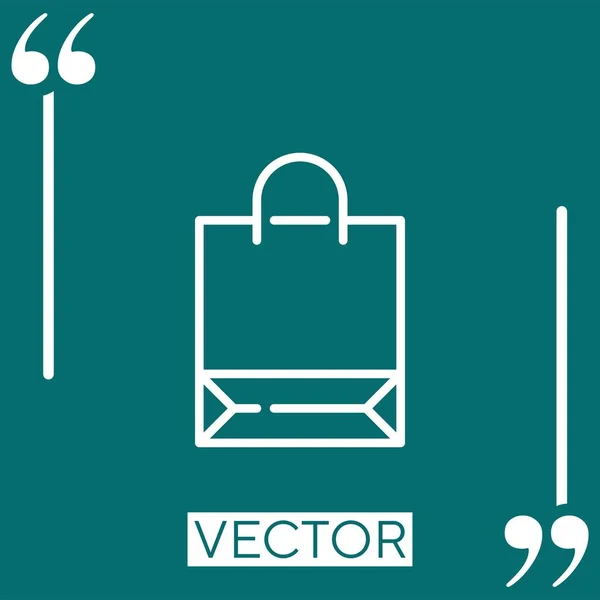 Sac Provisions Icône Vectorielle Icône Linéaire Ligne Course Modifiable — Image vectorielle
