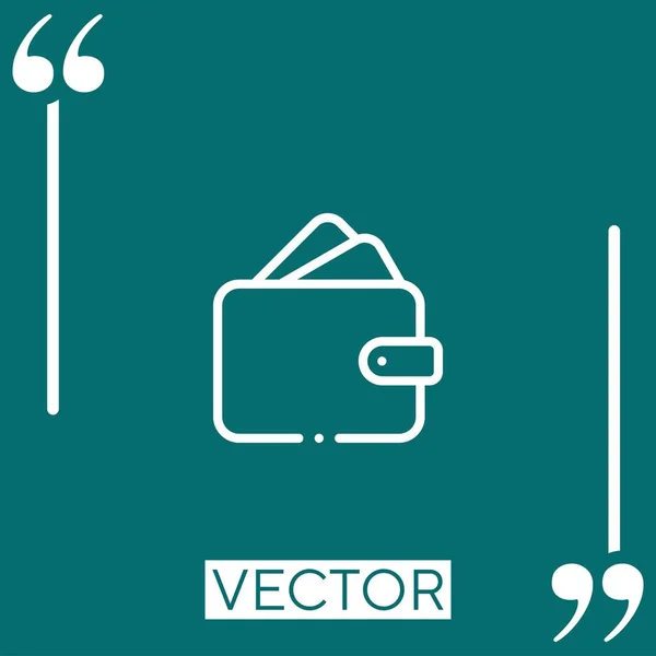 Portemonnee Vector Icoon Lineair Icoon Aanpasbare Slaglijn — Stockvector
