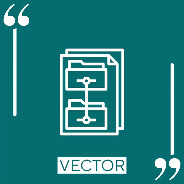 Ordner Vektorsymbol Lineares Symbol Editierbare Strichlinie — Stockvektor