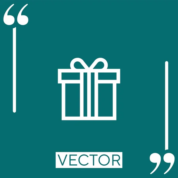 Icône Vectorielle Cadeau Icône Linéaire Ligne Course Modifiable — Image vectorielle