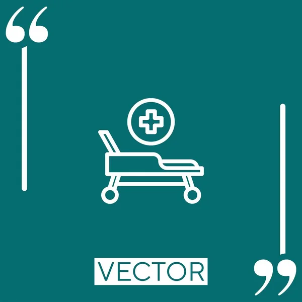 Icône Vectorielle Lit Hôpital Icône Linéaire Ligne Course Modifiable — Image vectorielle
