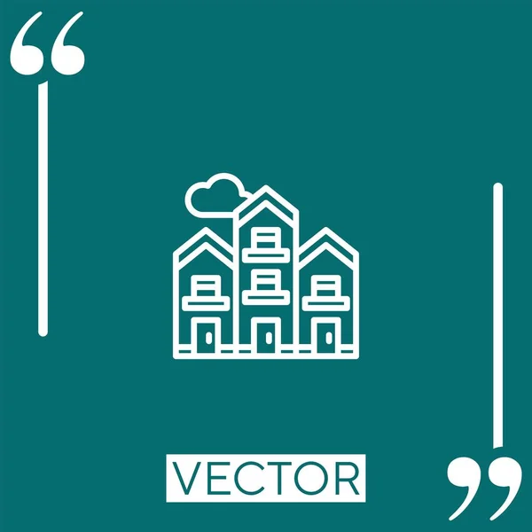Hotel Vector Icono Icono Lineal Línea Carrera Editable — Vector de stock