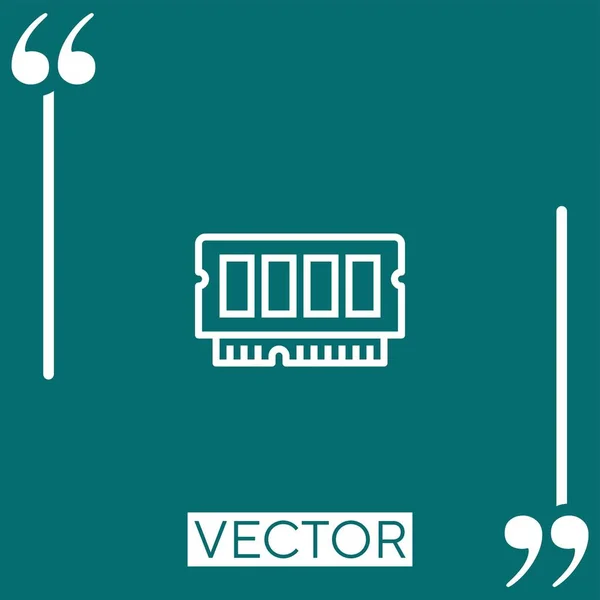 Ícone Vetor Memória Ícone Linear Linha Curso Editável — Vetor de Stock