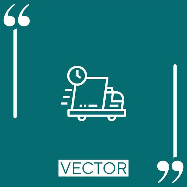 Camion Livraison Icône Vectorielle Icône Linéaire Ligne Course Modifiable — Image vectorielle