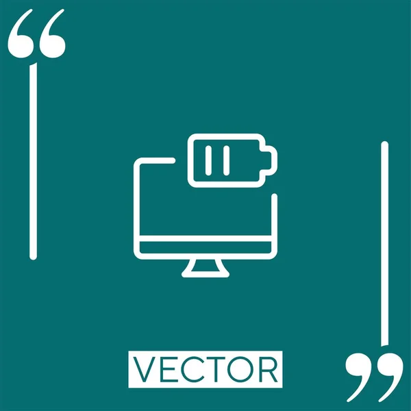 Ícone Vetor Desktop Ícone Linear Linha Curso Editável — Vetor de Stock