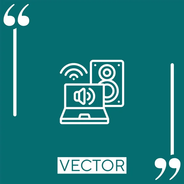 Hifi Vector Icon Icono Lineal Línea Carrera Editable — Vector de stock
