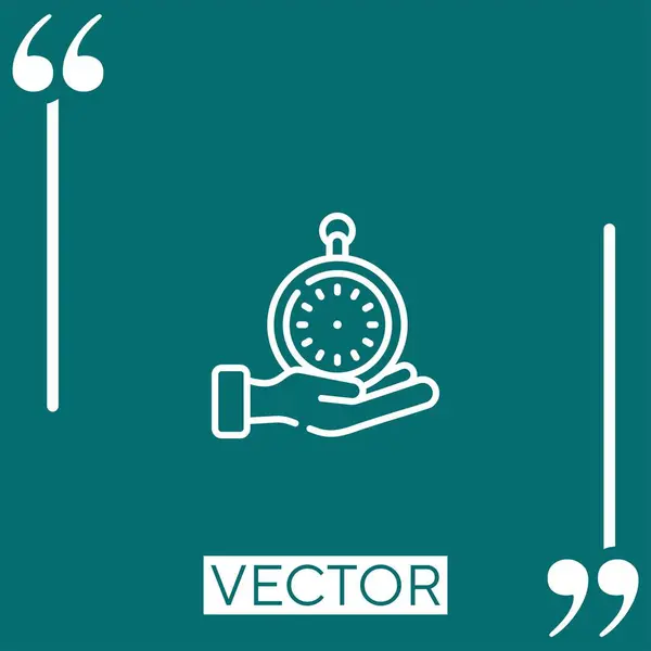 Zeitmanagement Vektor Symbol Lineares Symbol Editierbare Strichlinie — Stockvektor