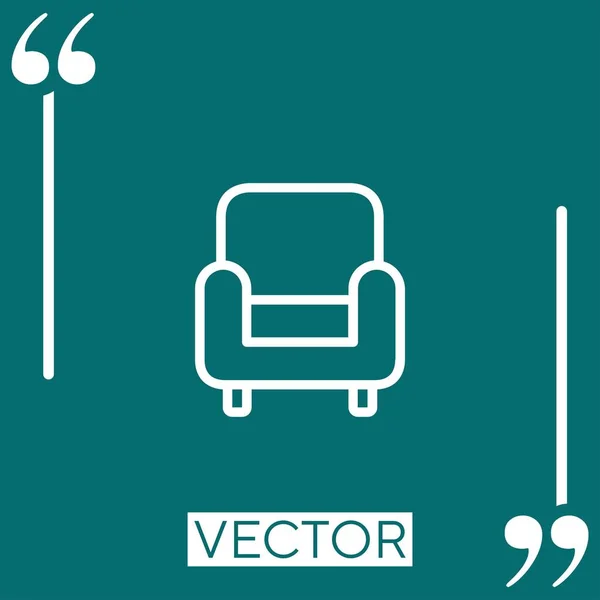 Sillón Icono Vector Icono Lineal Línea Carrera Editable — Archivo Imágenes Vectoriales