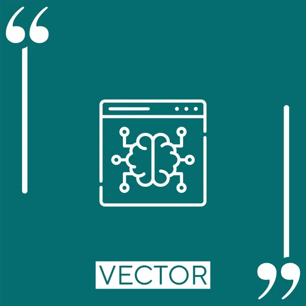 Icono Vector Inteligencia Artificial Icono Lineal Línea Carrera Editable — Vector de stock