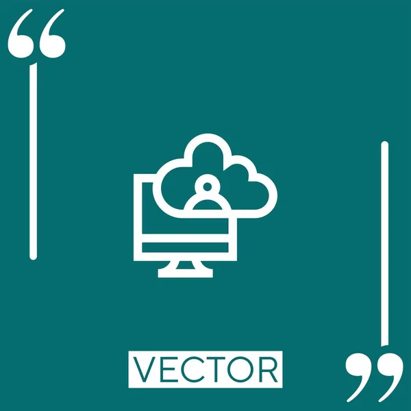 Cloud Netzwerk Vektor Symbol Lineares Symbol Editierbare Strichlinie — Stockvektor