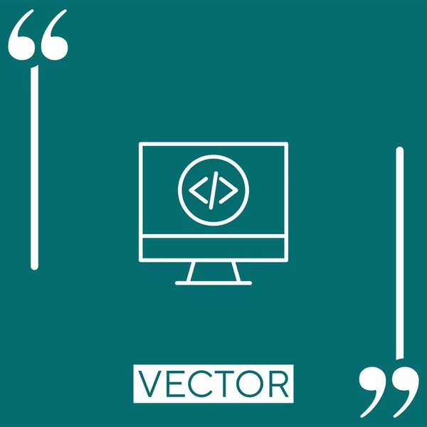 Ícone Vetor Código Ícone Linear Linha Curso Editável — Vetor de Stock