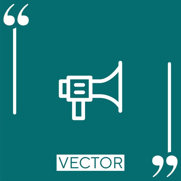 Icono Vector Megáfono Icono Lineal Línea Carrera Editable — Vector de stock