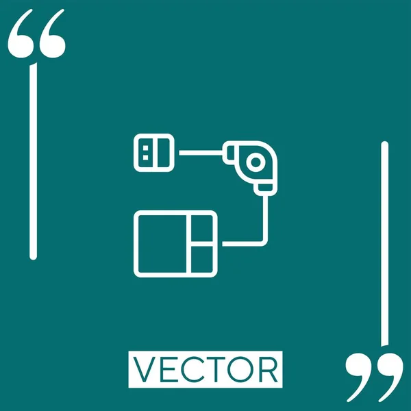 Ícone Vetor Mouse Ícone Linear Linha Curso Editável — Vetor de Stock