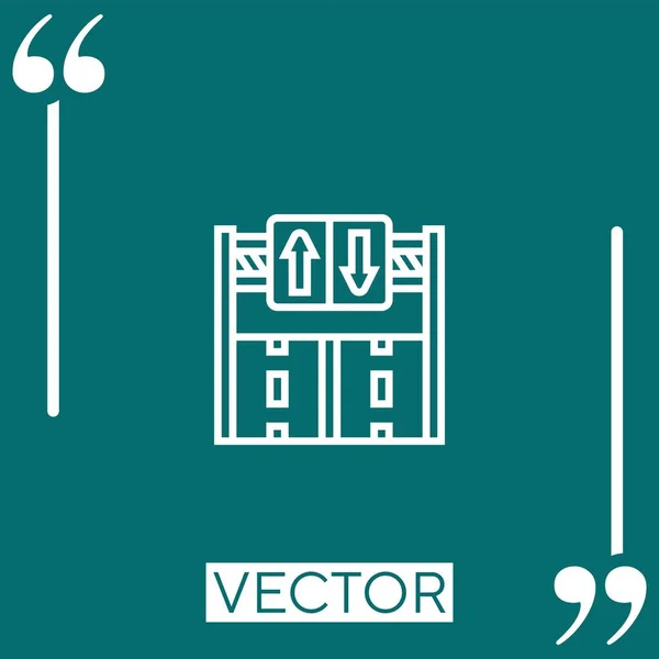 Icono Vector Señal Tráfico Icono Lineal Línea Carrera Editable — Vector de stock